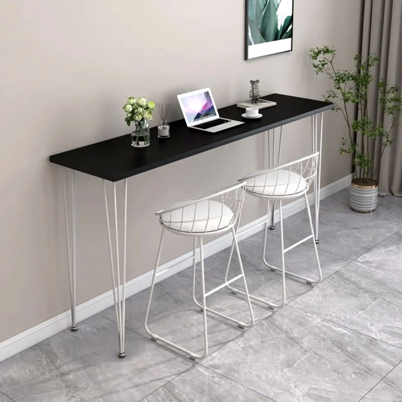 Modern White Wooden Minimalist Design Bar Tables Image - 7 | homeyfad