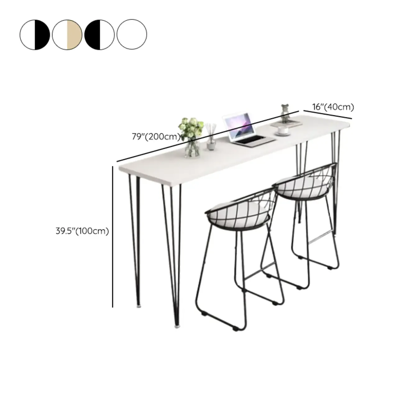 Modern White Wooden Minimalist Design Bar Tables Image - 16