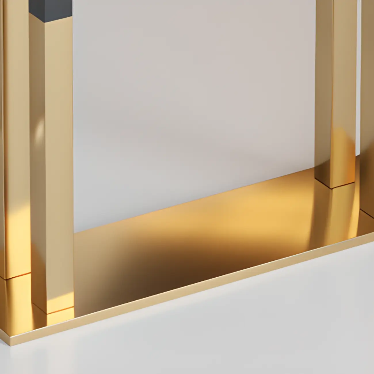 Luxury Rectangle Wooden Bar Table Gold Sled Base for Dining Image - 6 | homeyfad