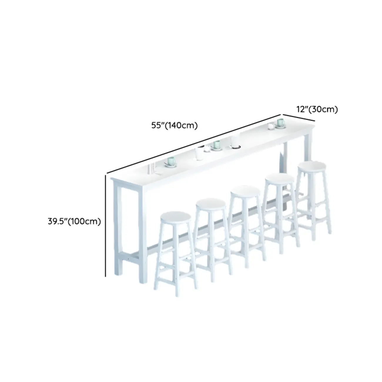 Modern White Wood Iron Rectangular Bar Tables Image - 8 | homeyfad