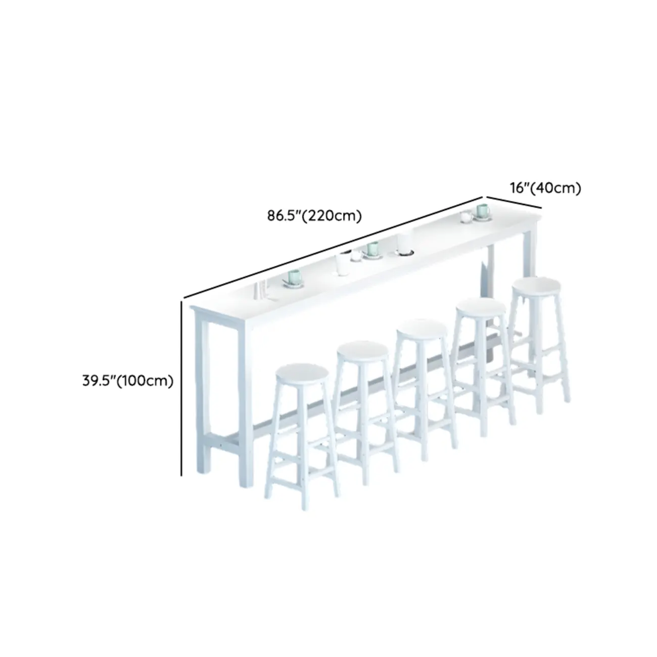 Modern White Wood Iron Rectangular Bar Tables Image - 17 | homeyfad