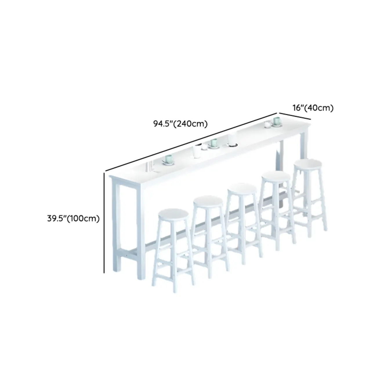 Modern White Wood Iron Rectangular Bar Tables Image - 18 | homeyfad