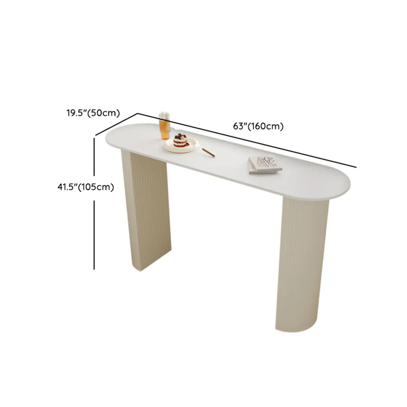 Modern White Stone Top Bar Table Double Pedestal Base Image - 10 | homeyfad