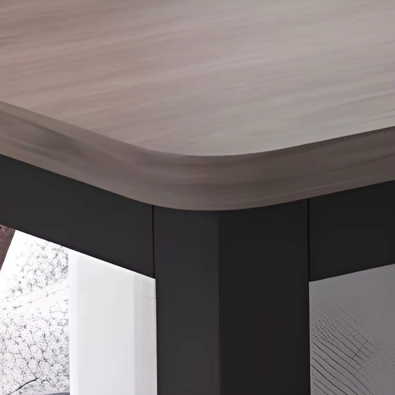 Rectangle Round Edge Wooden Bar Table Metal Base with Shelf Image - 5 | homeyfad