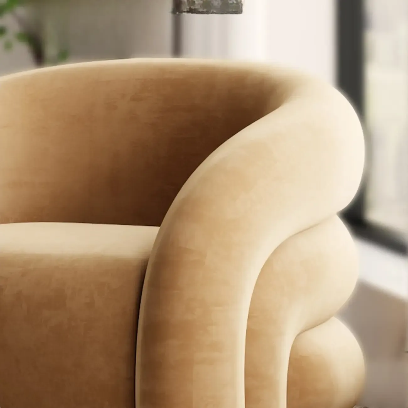 Durable Flannel Barrel Accent Chair for Living Room Image - 10