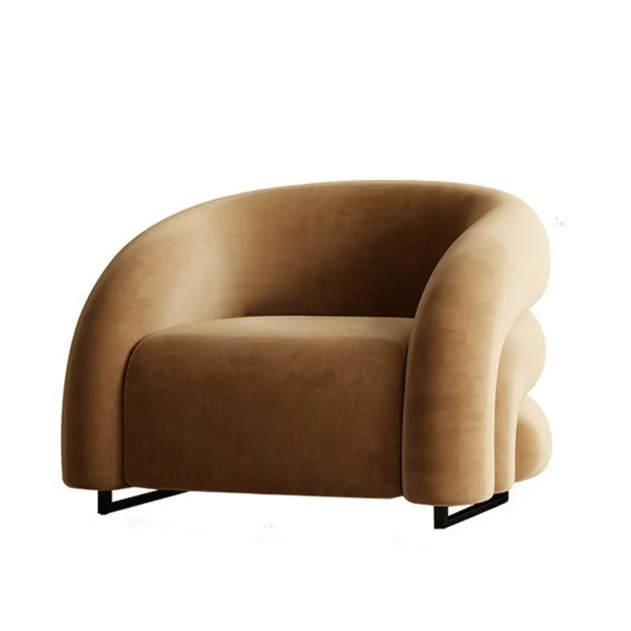 Durable Flannel Barrel Accent Chair for Living Room Image - 12 | homeyfad