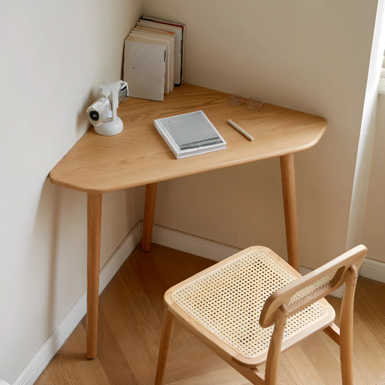 Small Natural Wood Office Desk for Corner Image - 1 | homeyfad