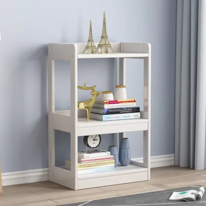 Modern Vertical Rectangle Rubberwood Etagere Bookcase Image - 15