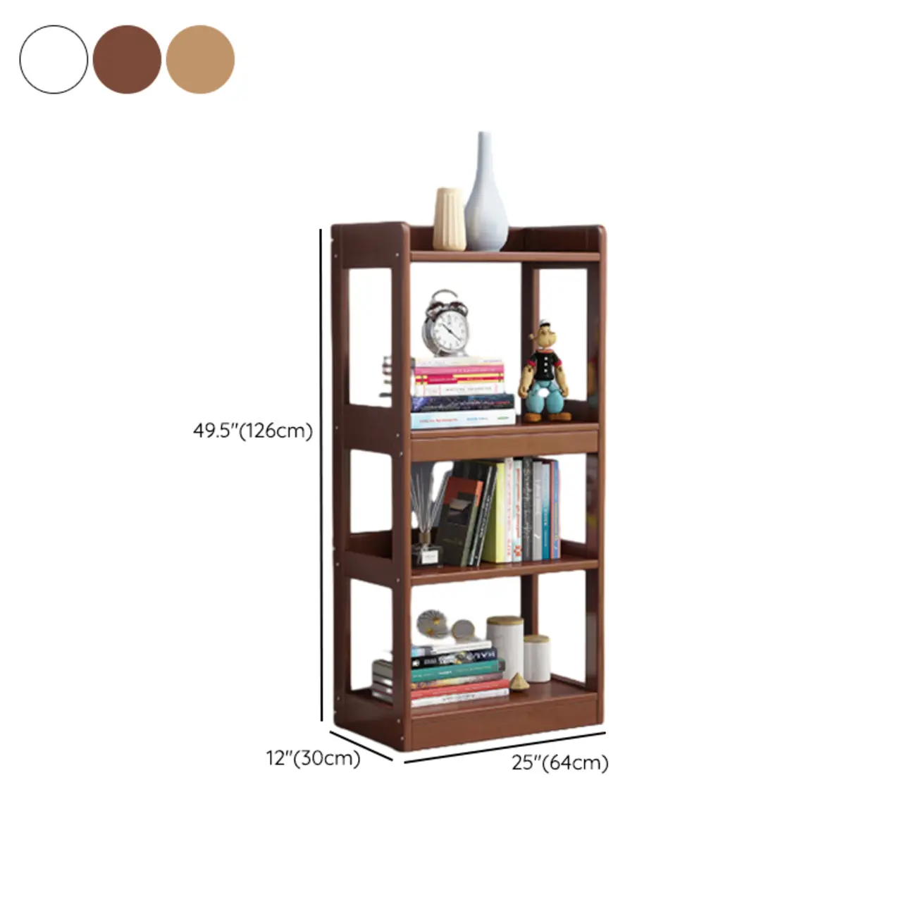Modern Vertical Rectangle Rubberwood Etagere Bookcase Image - 19 | homeyfad