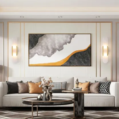 Nordic 2-Light Gold Oval Alabaster Wall Lamp Image - 4