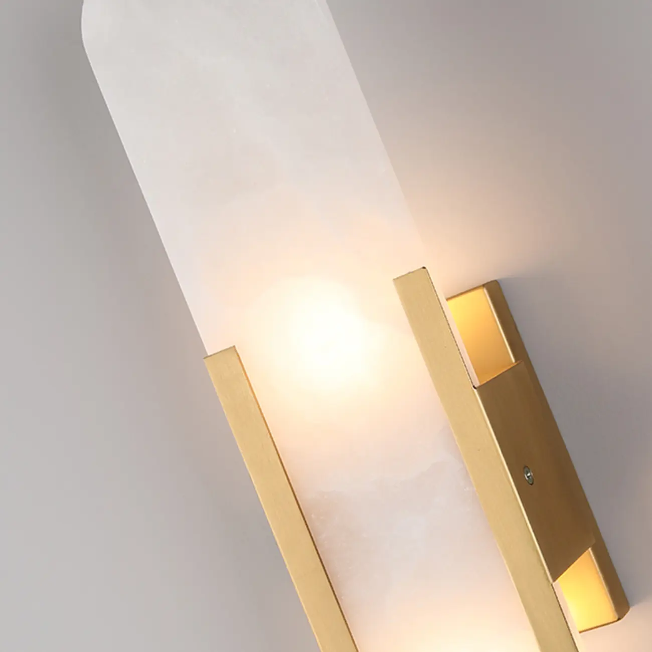 Nordic 2-Light Gold Oval Alabaster Wall Lamp Image - 7 | homeyfad