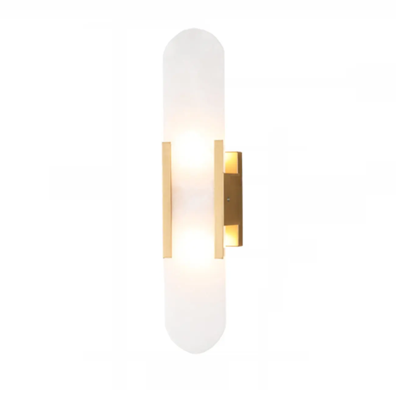 Nordic 2-Light Gold Oval Alabaster Wall Lamp Image - 8 | homeyfad