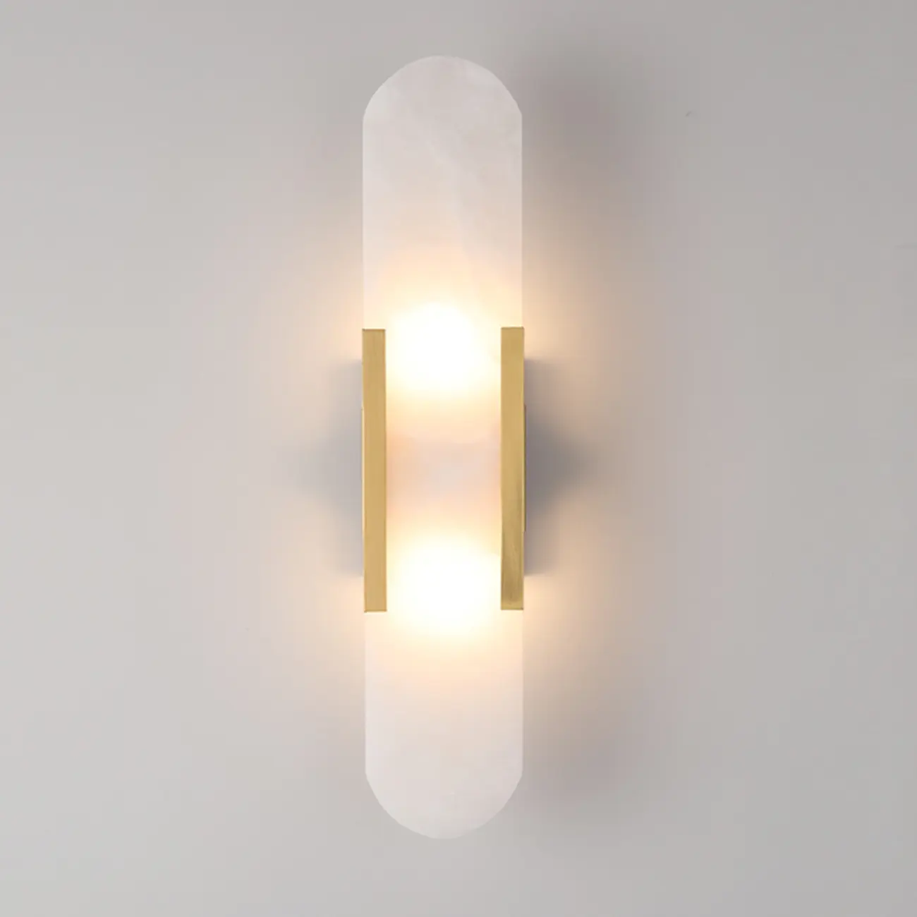 Nordic 2-Light Gold Oval Alabaster Wall Lamp Image - 9 | homeyfad