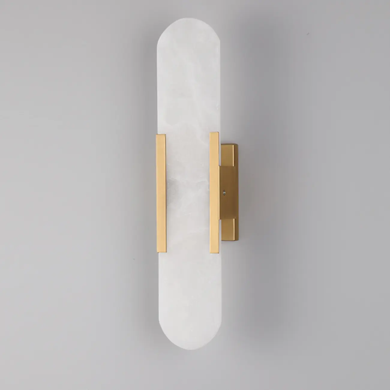 Nordic 2-Light Gold Oval Alabaster Wall Lamp Image - 10 | homeyfad