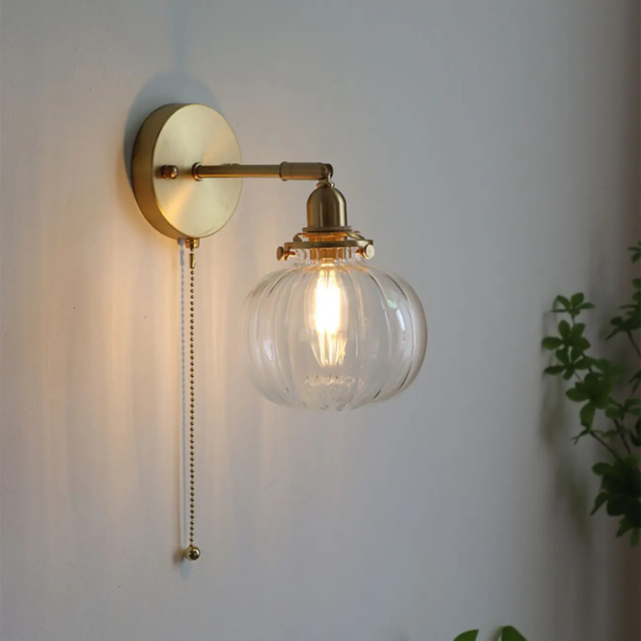 Modern Brass Glass Ball Wall Light for Living Room Image - 2 | homeyfad