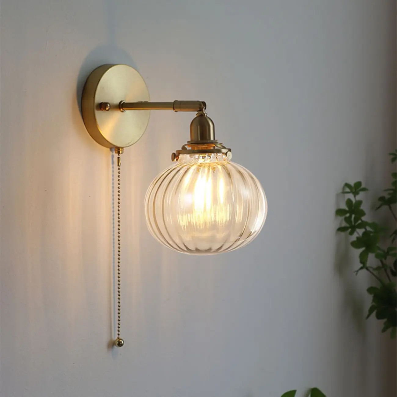 Modern Brass Glass Ball Wall Light for Living Room Image - 1 | homeyfad