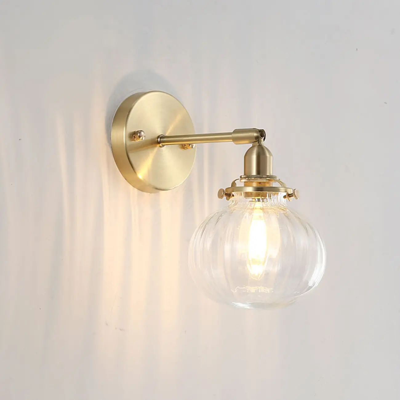 Modern Brass Glass Ball Wall Light for Living Room Image - 4 | homeyfad
