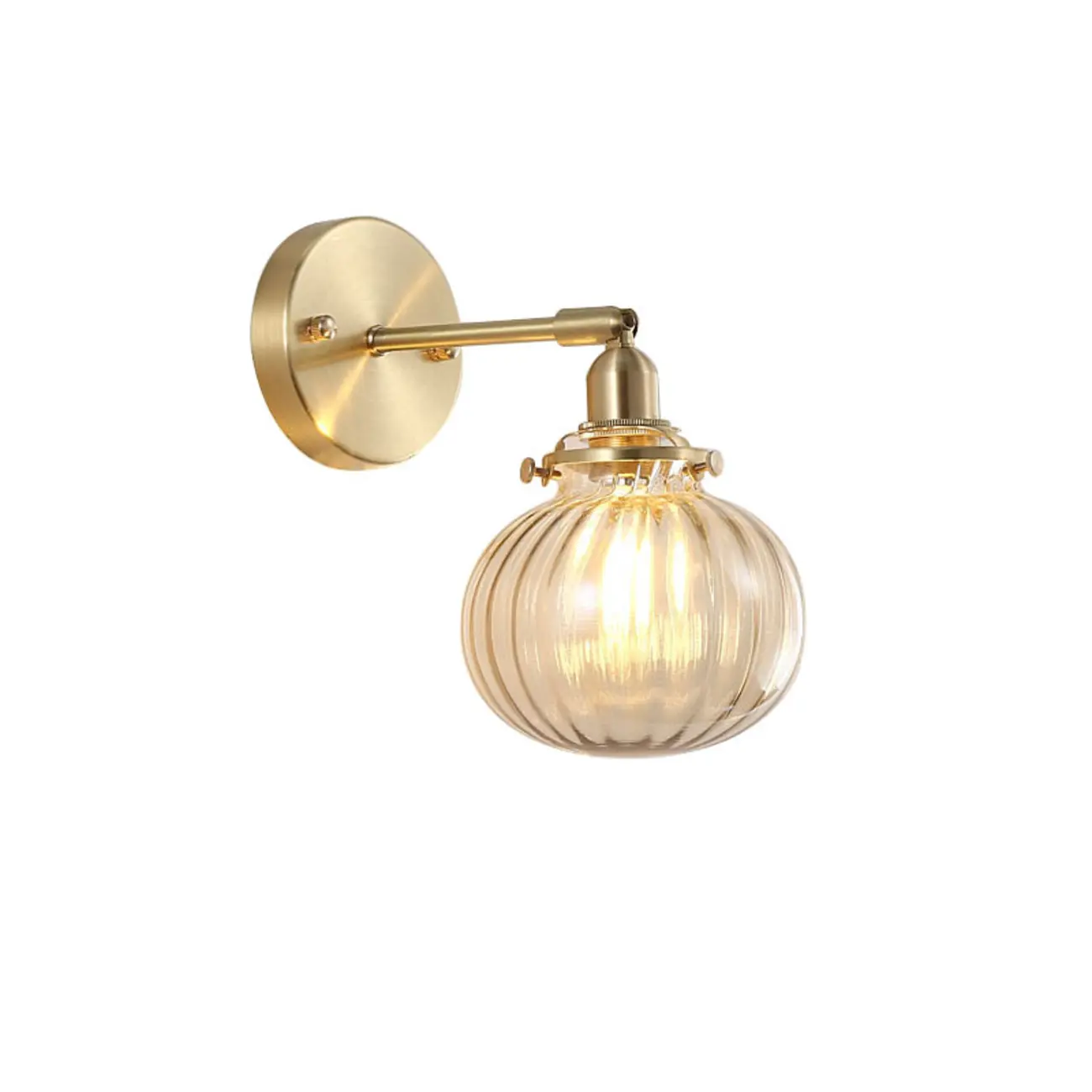 Modern Brass Glass Ball Wall Light for Living Room Image - 5 | homeyfad