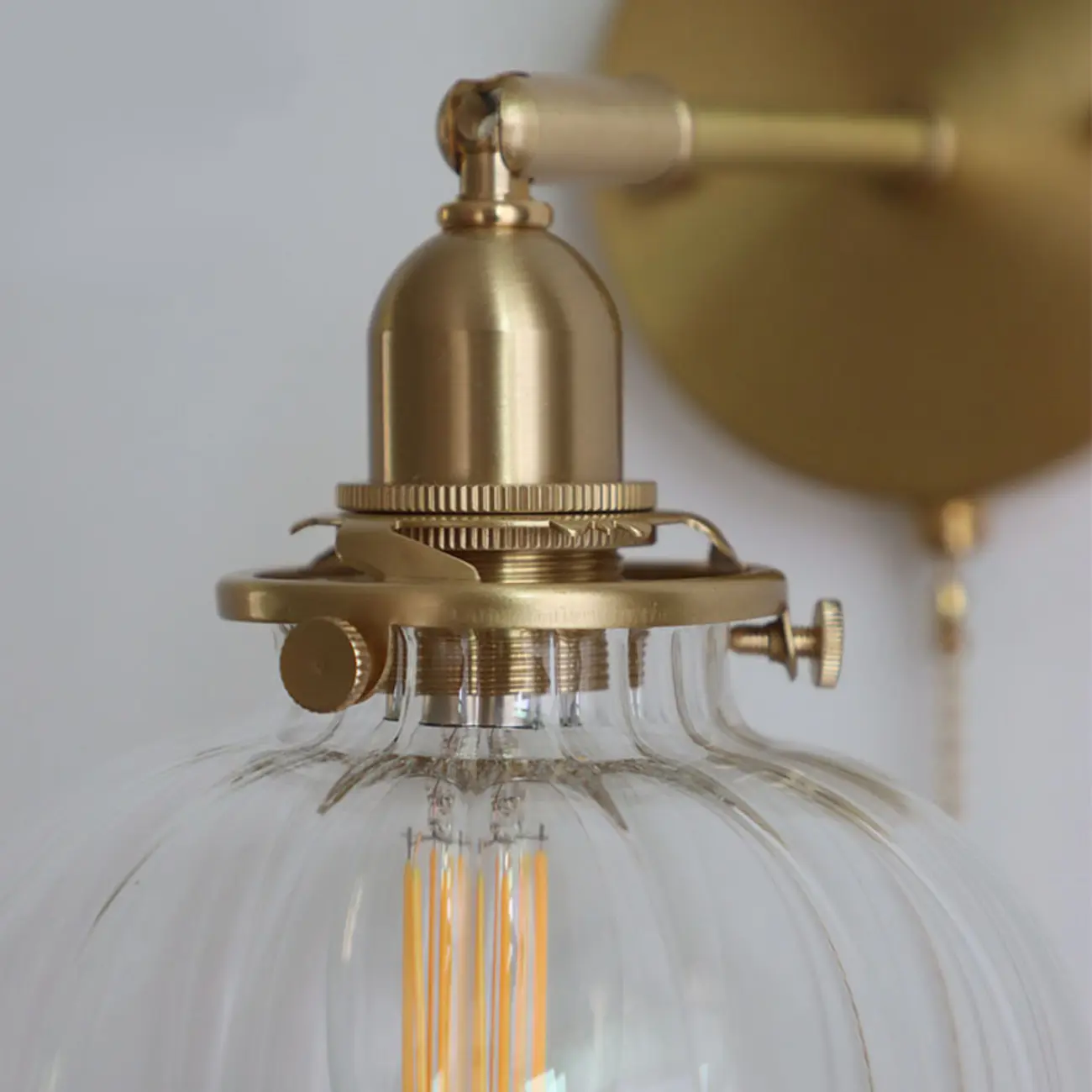 Modern Brass Glass Ball Wall Light for Living Room Image - 6 | homeyfad