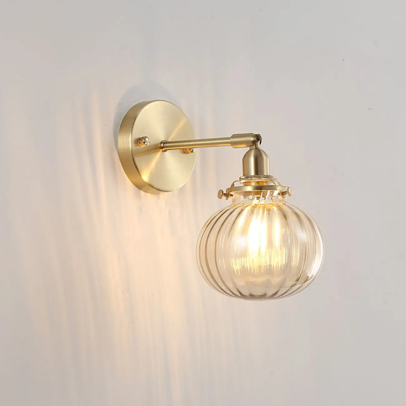 Modern Brass Glass Ball Wall Light for Living Room Image - 8 | homeyfad