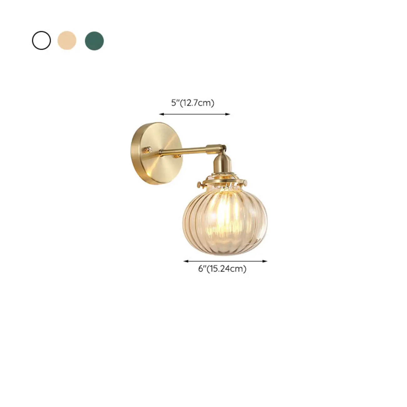 Modern Brass Glass Ball Wall Light for Living Room #size | homeyfad