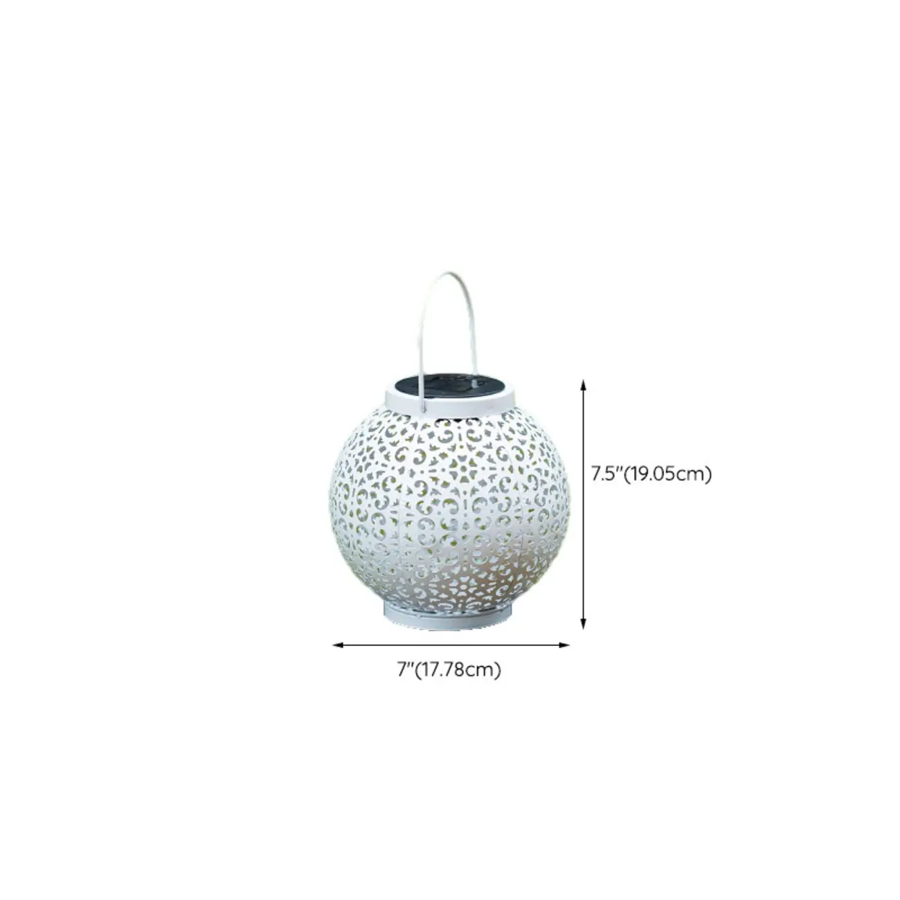 Solar White Metal Hollow Patterned Post Cap Light #size | homeyfad