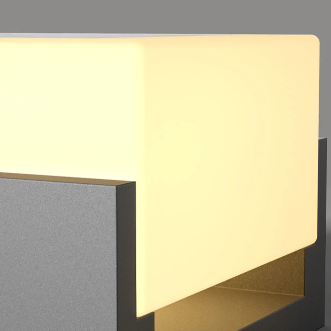 Warm Light Grey Square Solar Outdoor Post Lights | homeyfad