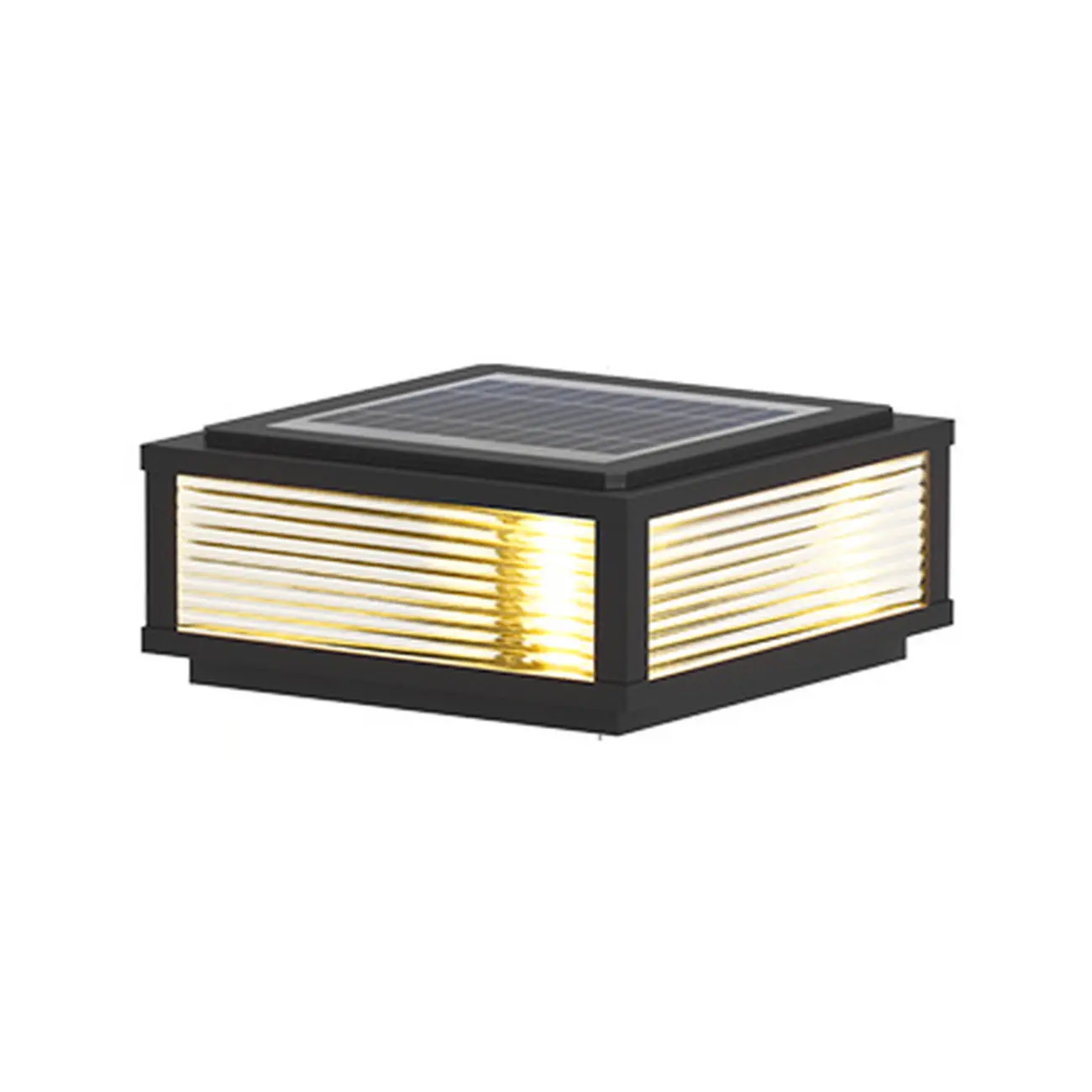 Metal Black Square Solar Table Lamp Image - 2 | homeyfad