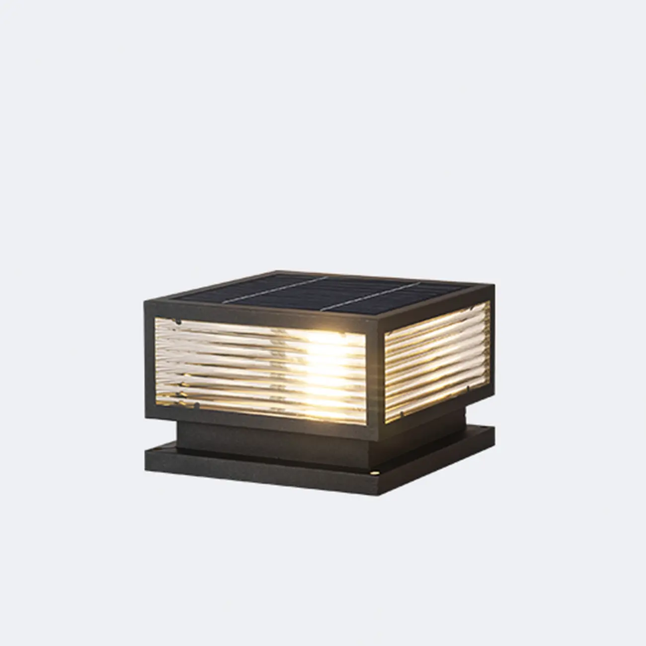 Metal Black Square Solar Table Lamp Image - 3 | homeyfad