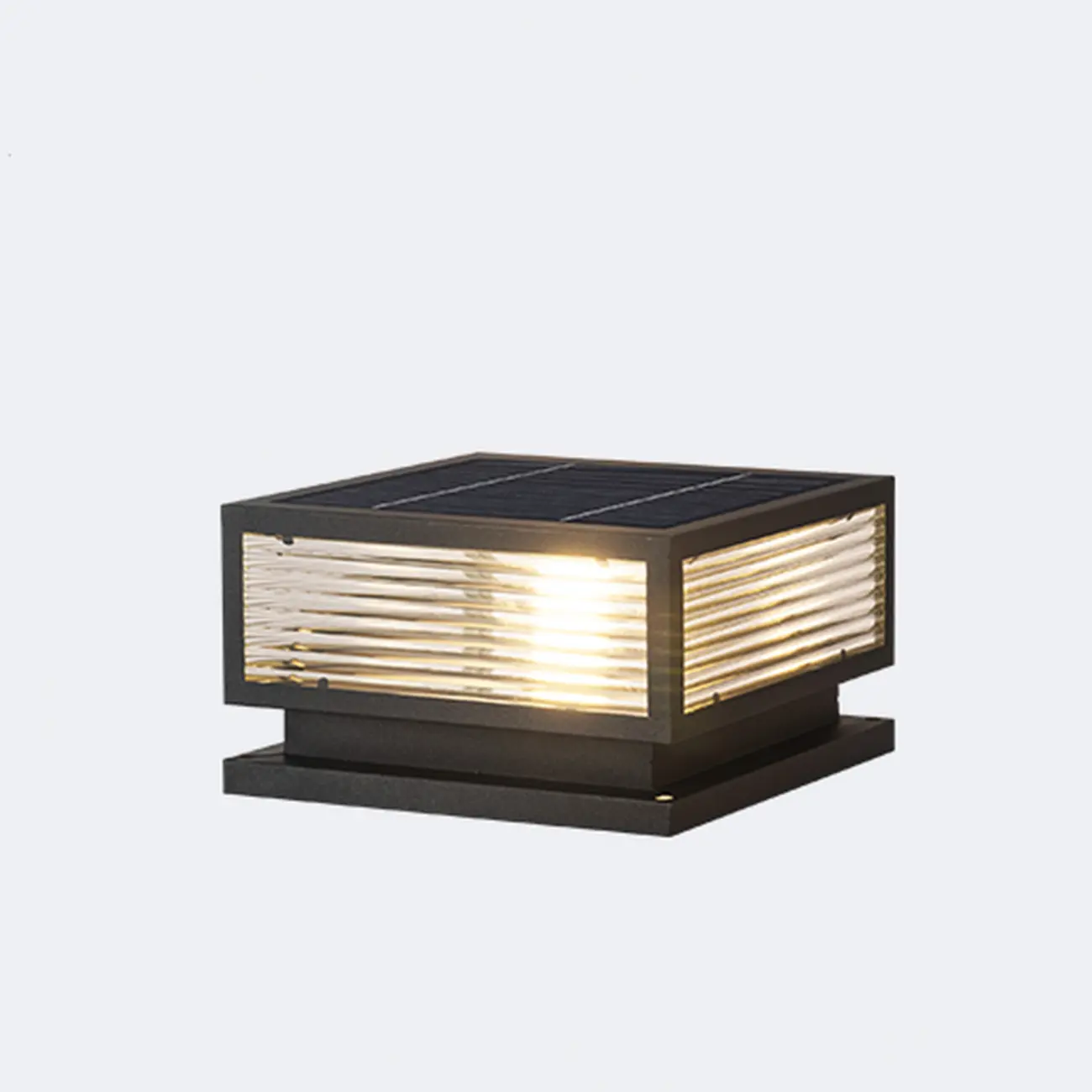 Metal Black Square Solar Table Lamp Image - 5 | homeyfad