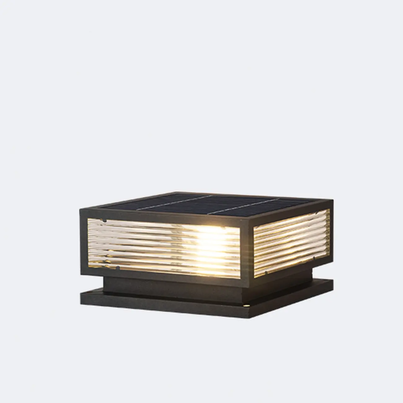 Metal Black Square Solar Table Lamp Image - 7 | homeyfad