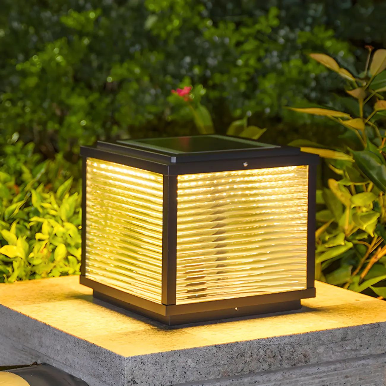 Black Metal Solar Square Table Lamp Image - 4 | homeyfad