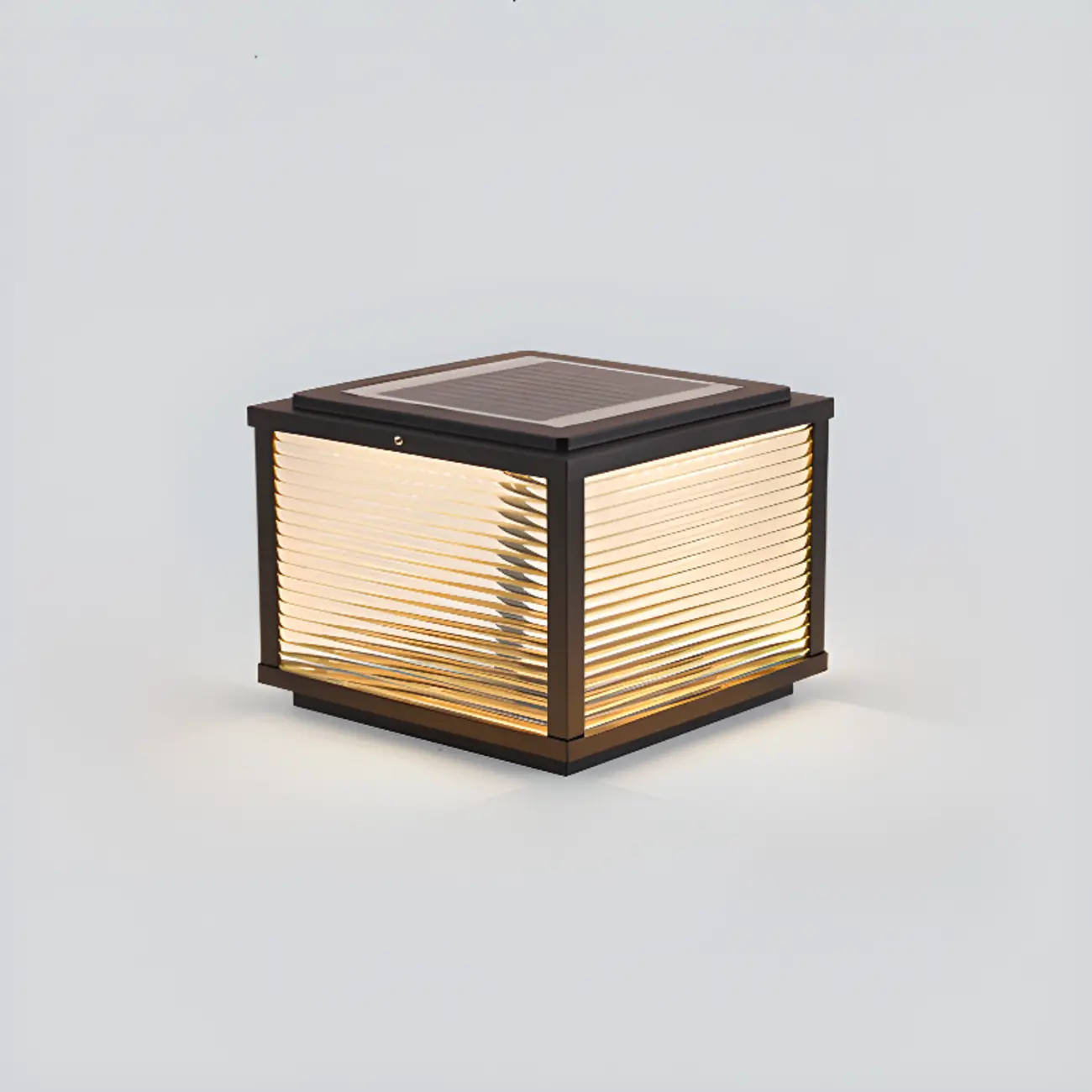 Black Metal Solar Square Table Lamp Image - 11 | homeyfad