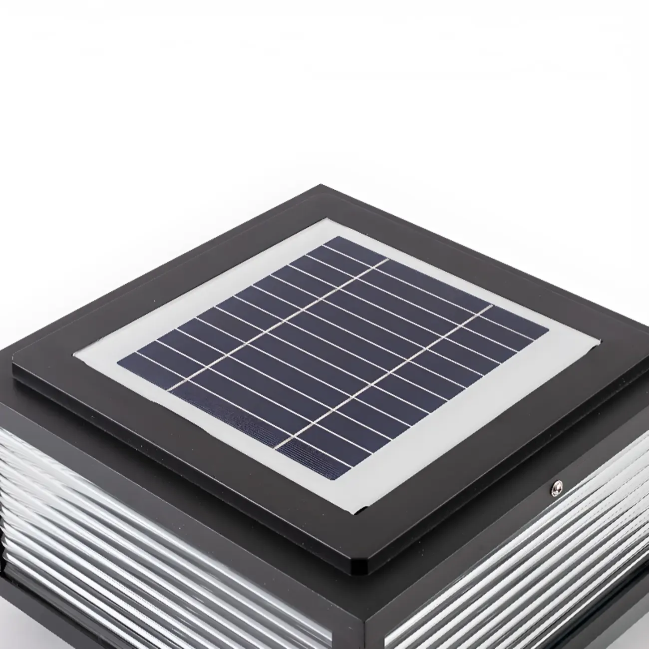 Black Metal Solar Square Table Lamp Image - 12