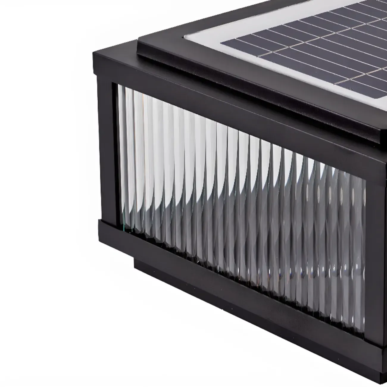 Black Metal Solar Square Table Lamp Image - 13