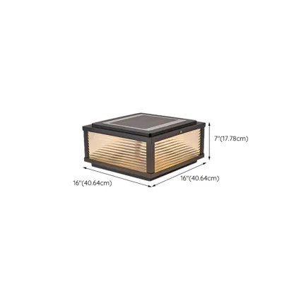 Black Metal Solar Square Table Lamp Image - 17