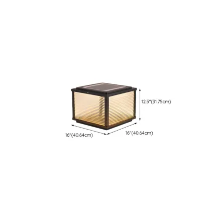 Black Metal Solar Square Table Lamp Image - 21
