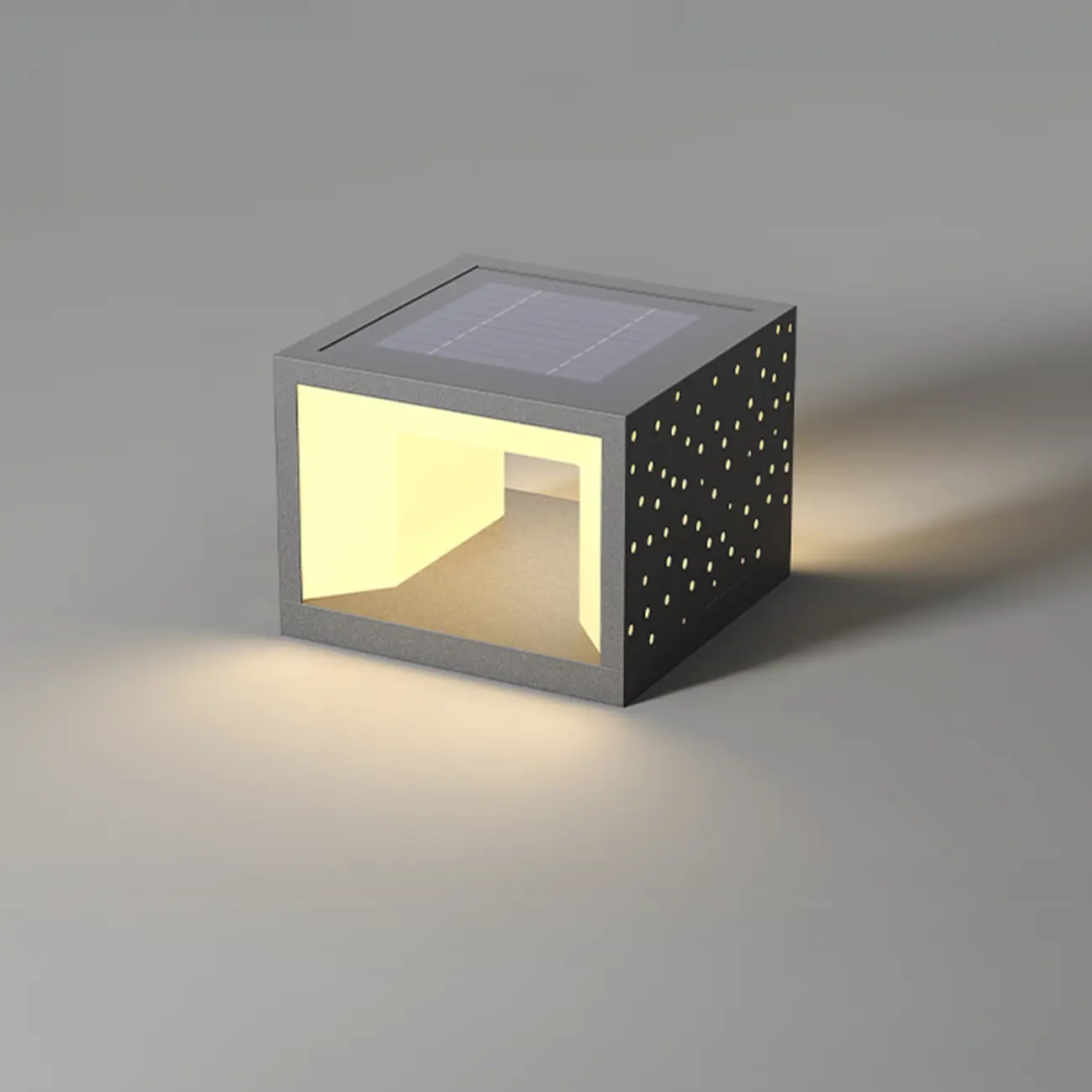 Solar Designed Shade Modern Cube Post Cap Light Image - 2 | homeyfad