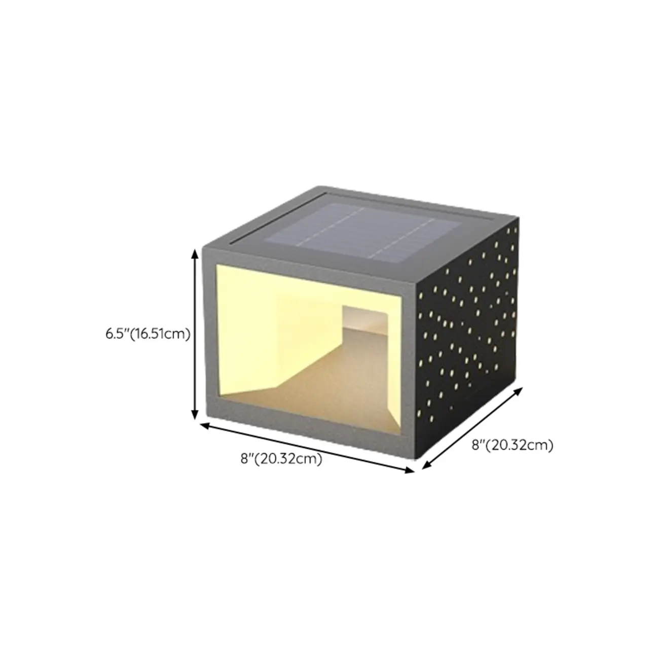 Solar Designed Shade Modern Cube Post Cap Light #size | homeyfad