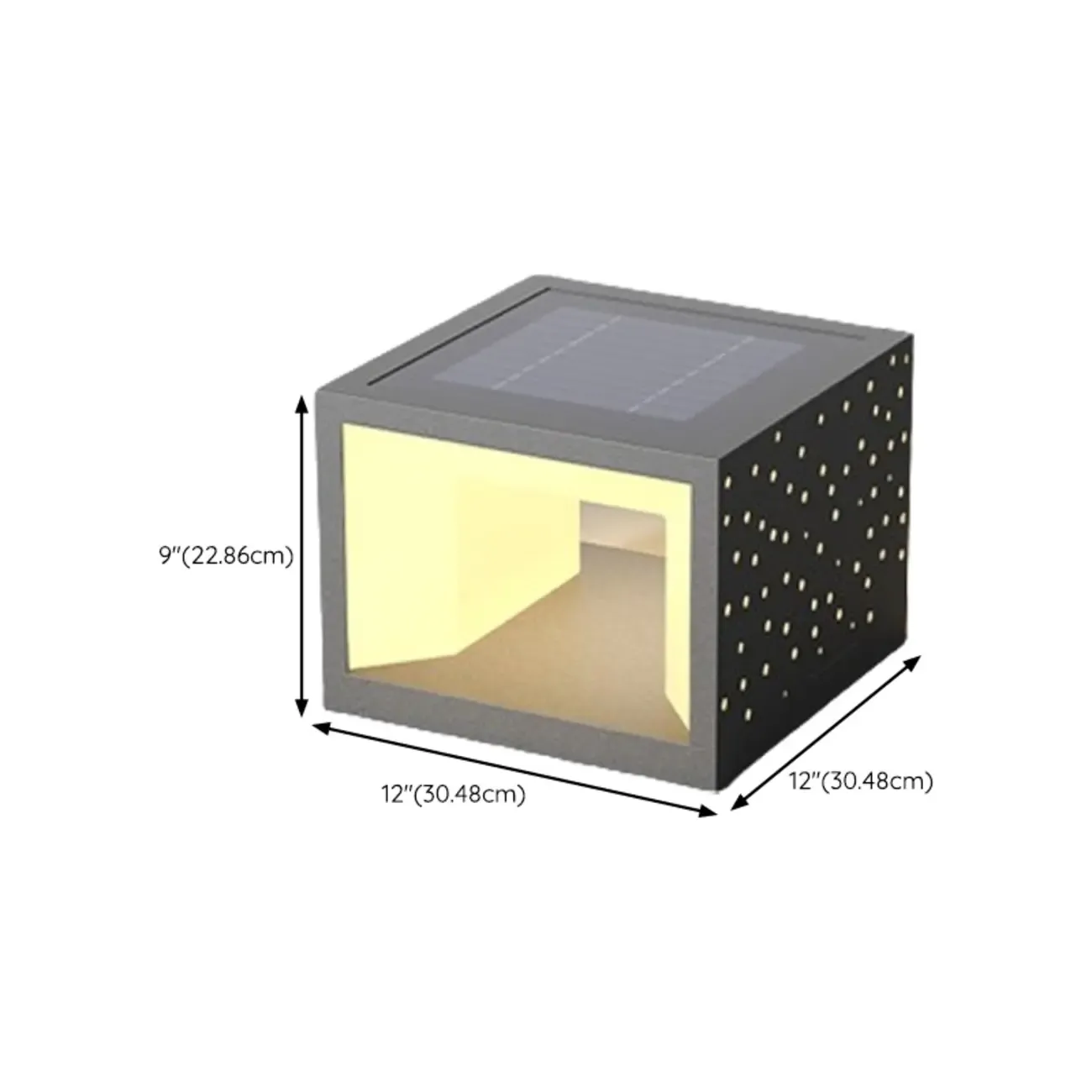 Solar Designed Shade Modern Cube Post Cap Light Image - 10
