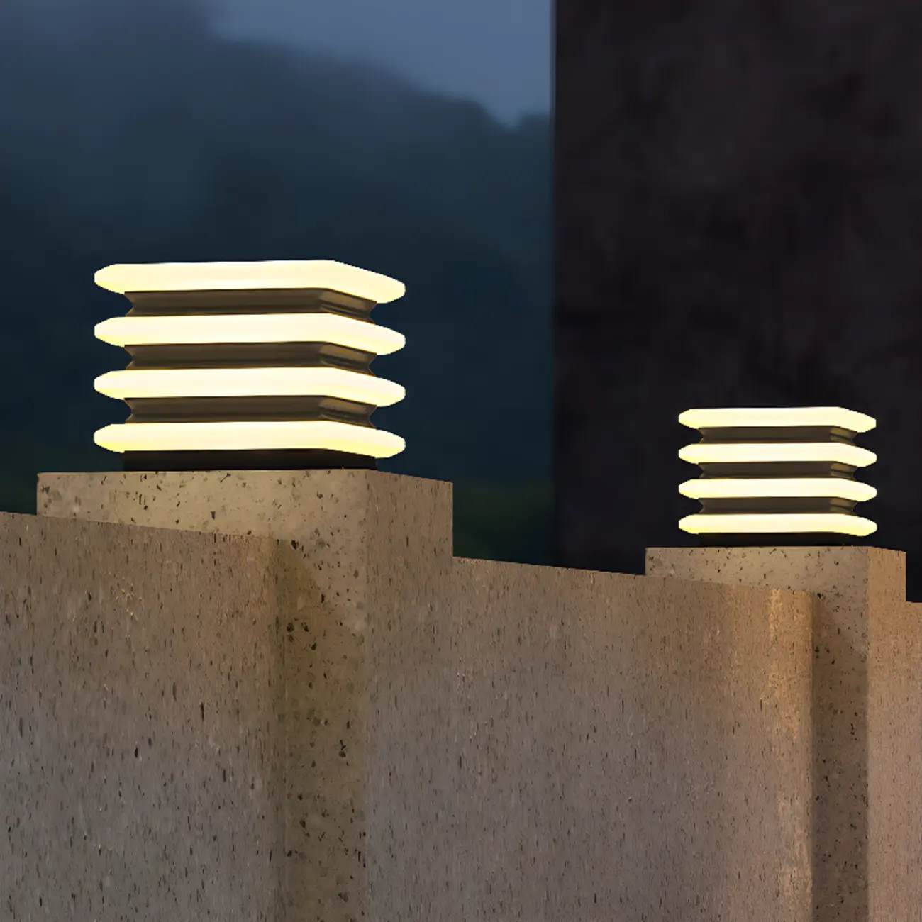 Modern 4-Layer Shadeless Solar Post Cap Light Image - 1 | homeyfad