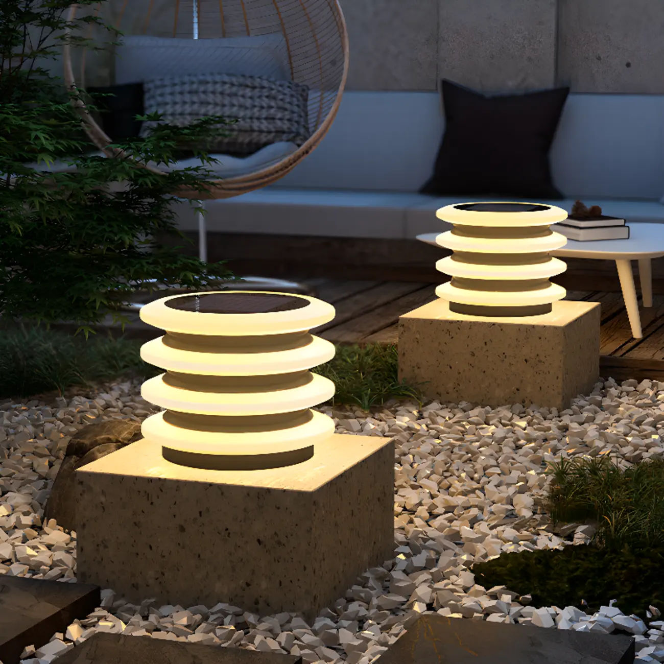 Modern 4-Layer Shadeless Solar Post Cap Light Image - 2 | homeyfad
