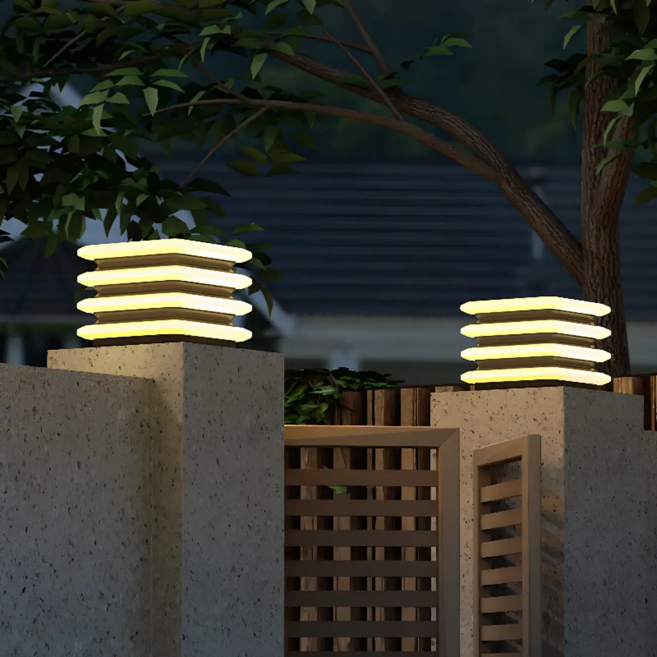 Modern 4-Layer Shadeless Solar Post Cap Light Image - 3