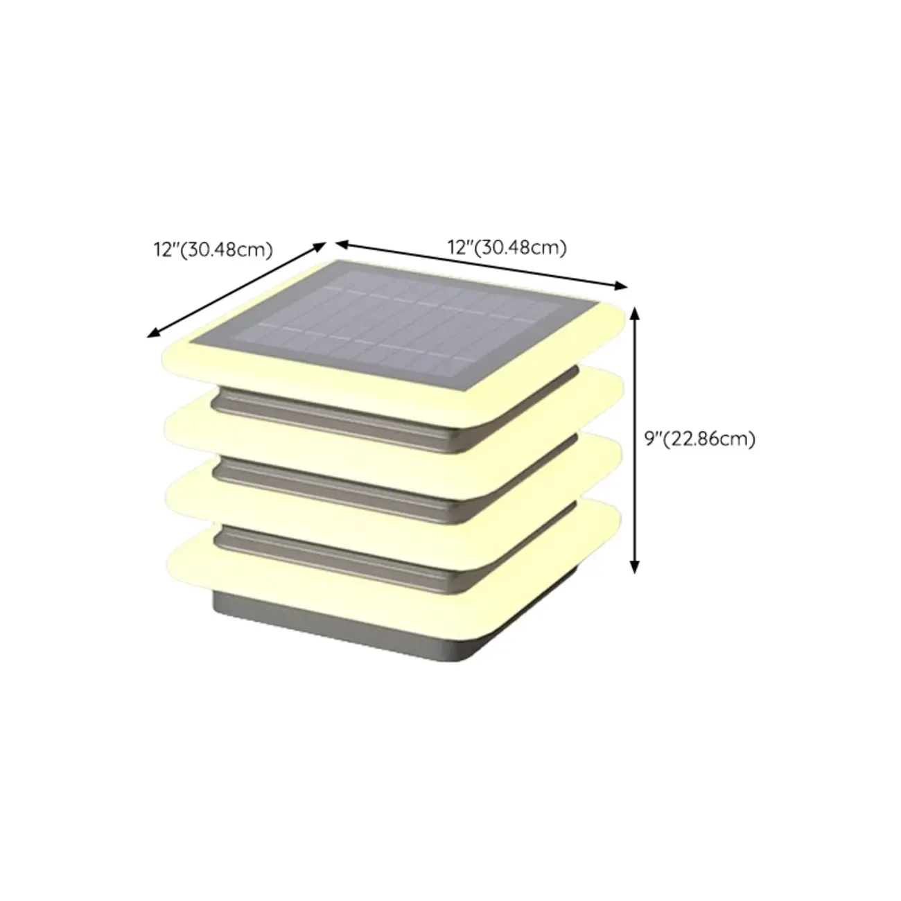 Modern 4-Layer Shadeless Solar Post Cap Light Image - 12