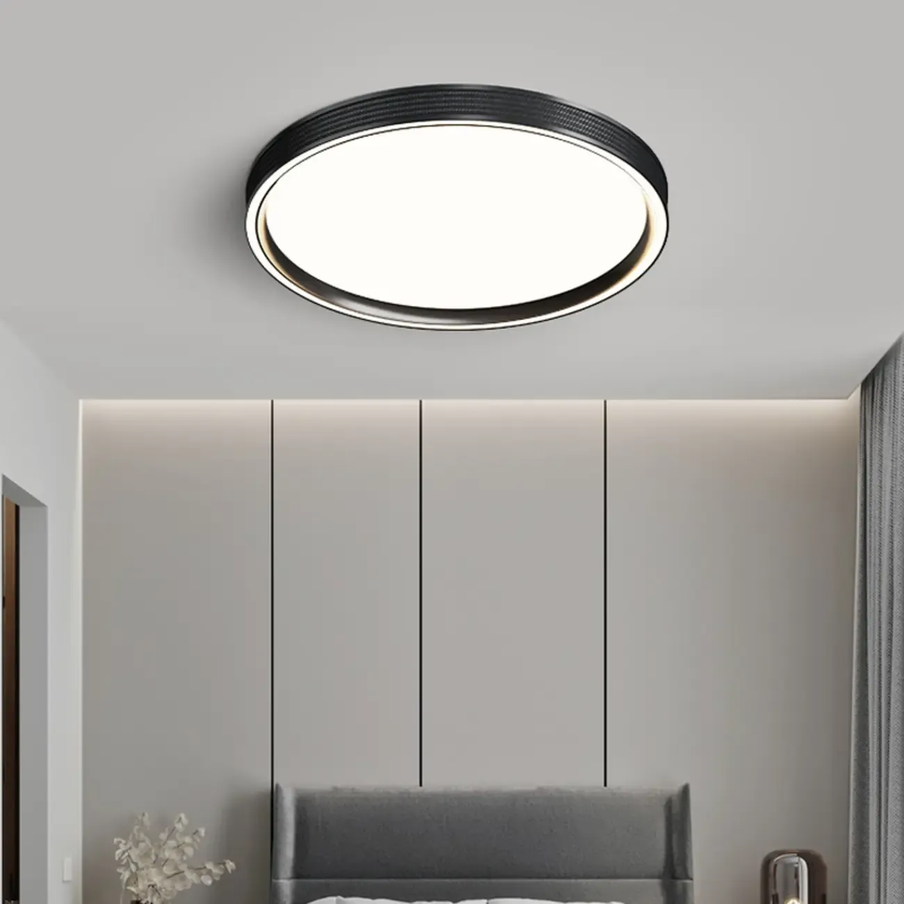 Simple Geometric Flush Mount Ceiling Light for Living Room Image - 4