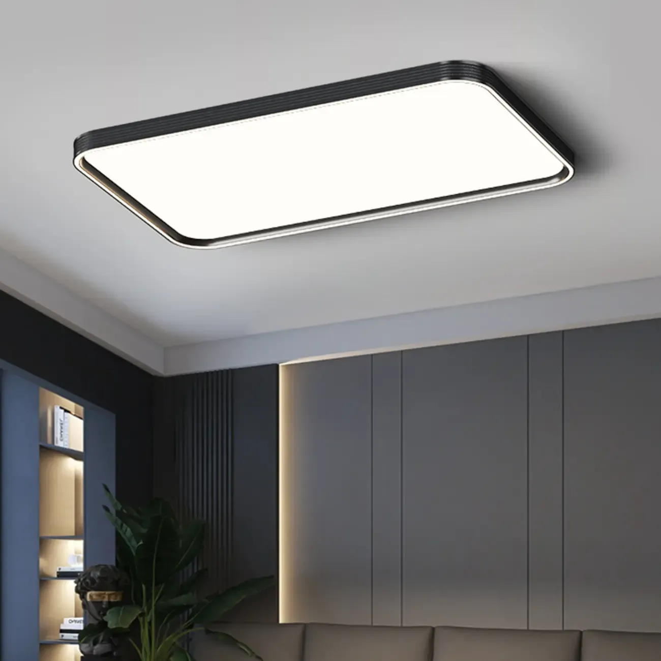 Simple Geometric Flush Mount Ceiling Light for Living Room Image - 7