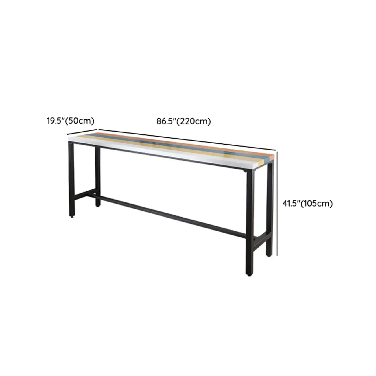 Modern Colorful Wooden Fixed Top Leg Rest Bar Tables Image - 12