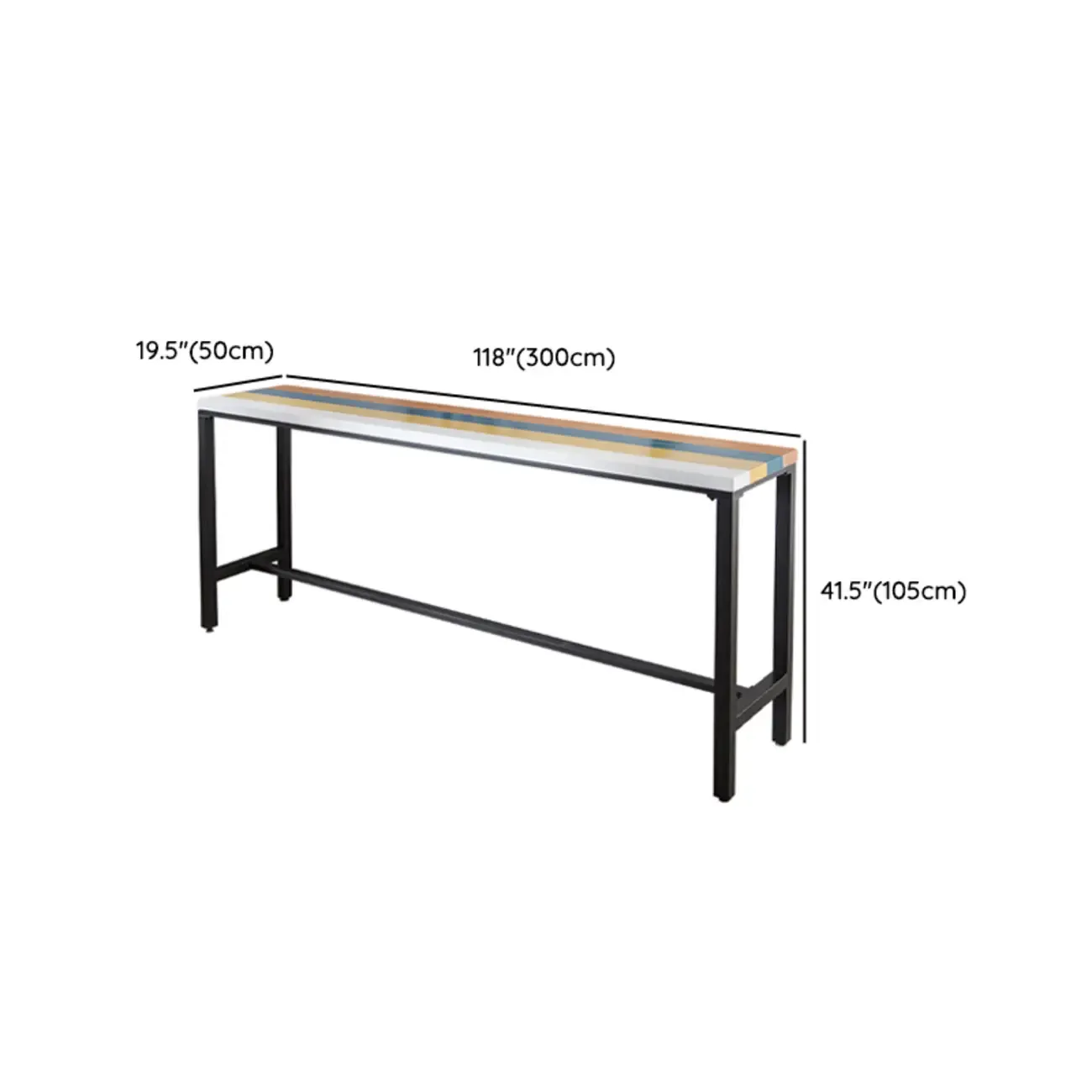 Modern Colorful Wooden Fixed Top Leg Rest Bar Tables Image - 14