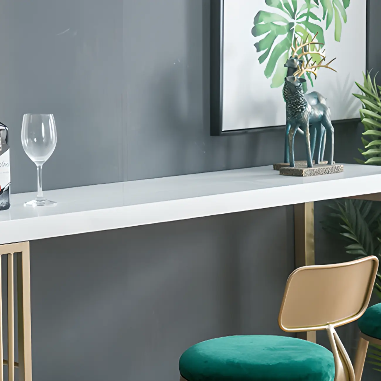 Modern Rectangle Wood Pub Table with 3 Shelves for Home Bar Image - 9 | homeyfad