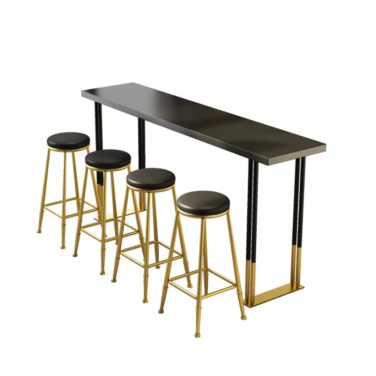 Glamorous Bar Height Table Wood Top Metal Base for Kitchen Image - 5 | homeyfad